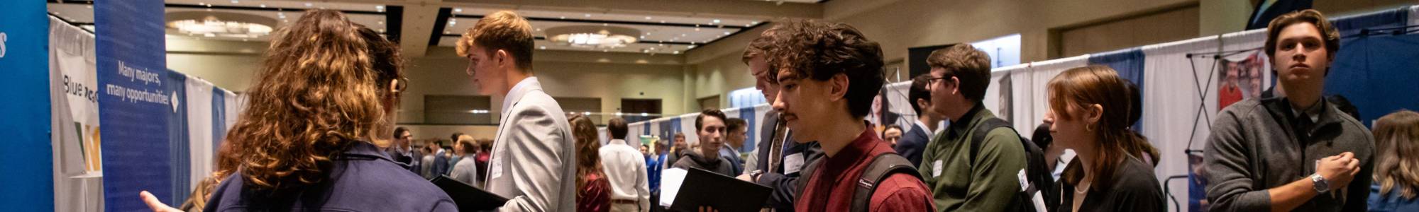 alum at career fair